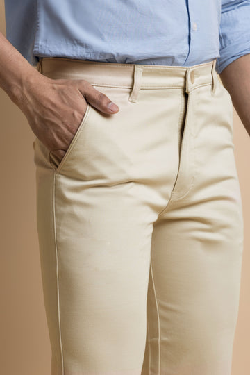 Cotton Trousers / Chinos - Cream