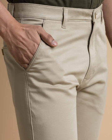 Cotton Trousers / Chinos - Biege