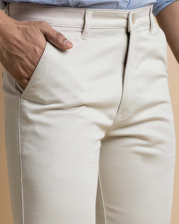 Cotton Trousers / Chinos - Cream